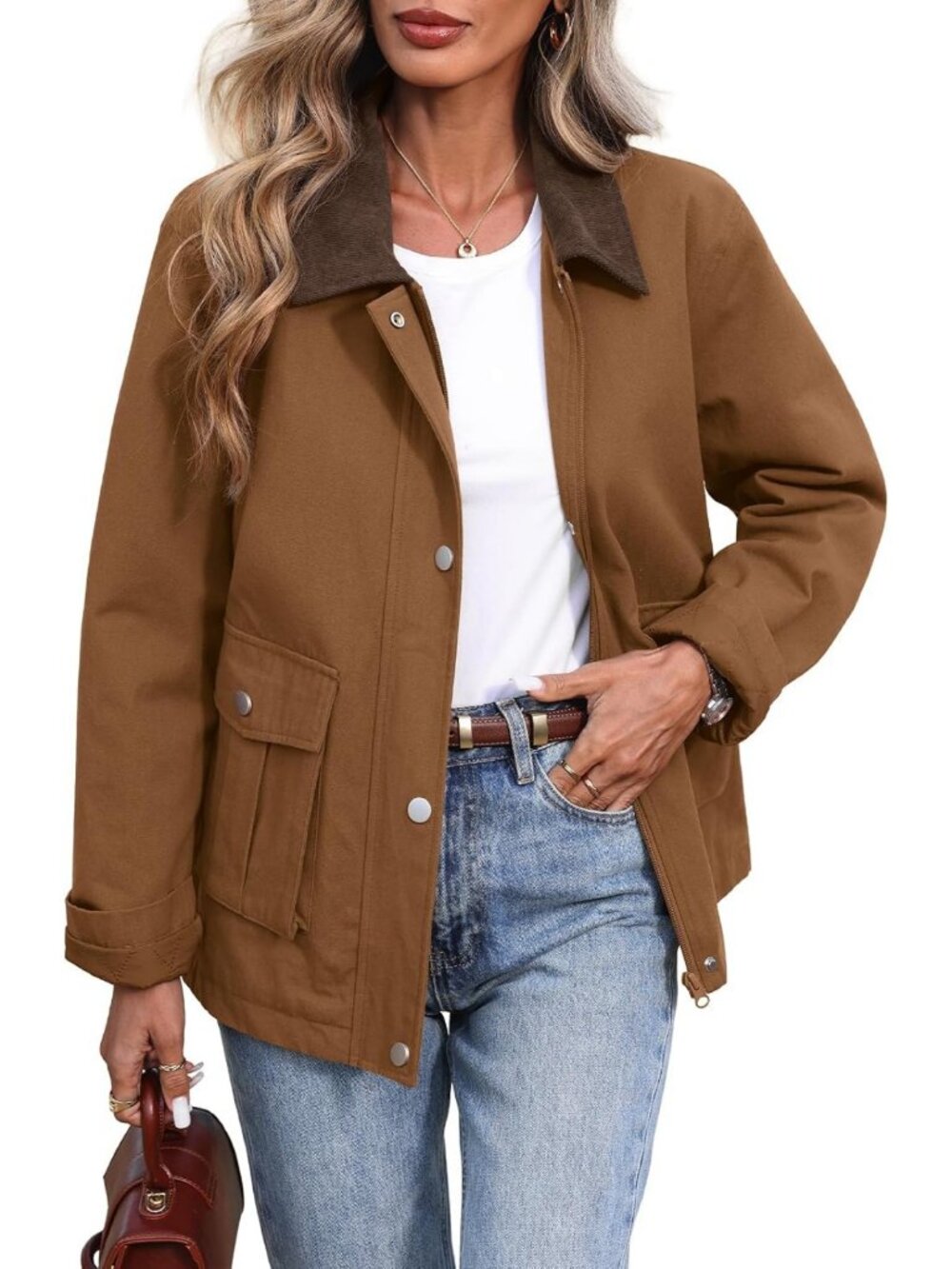 Stylish Women's Oversized Padded Barn Jacket | Utility Coat with Pockets